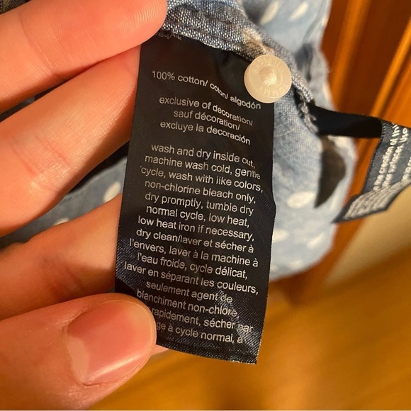 Tommy Hilfiger Polka Dot Chambray Button Down Shirt - Picture 7 of 8